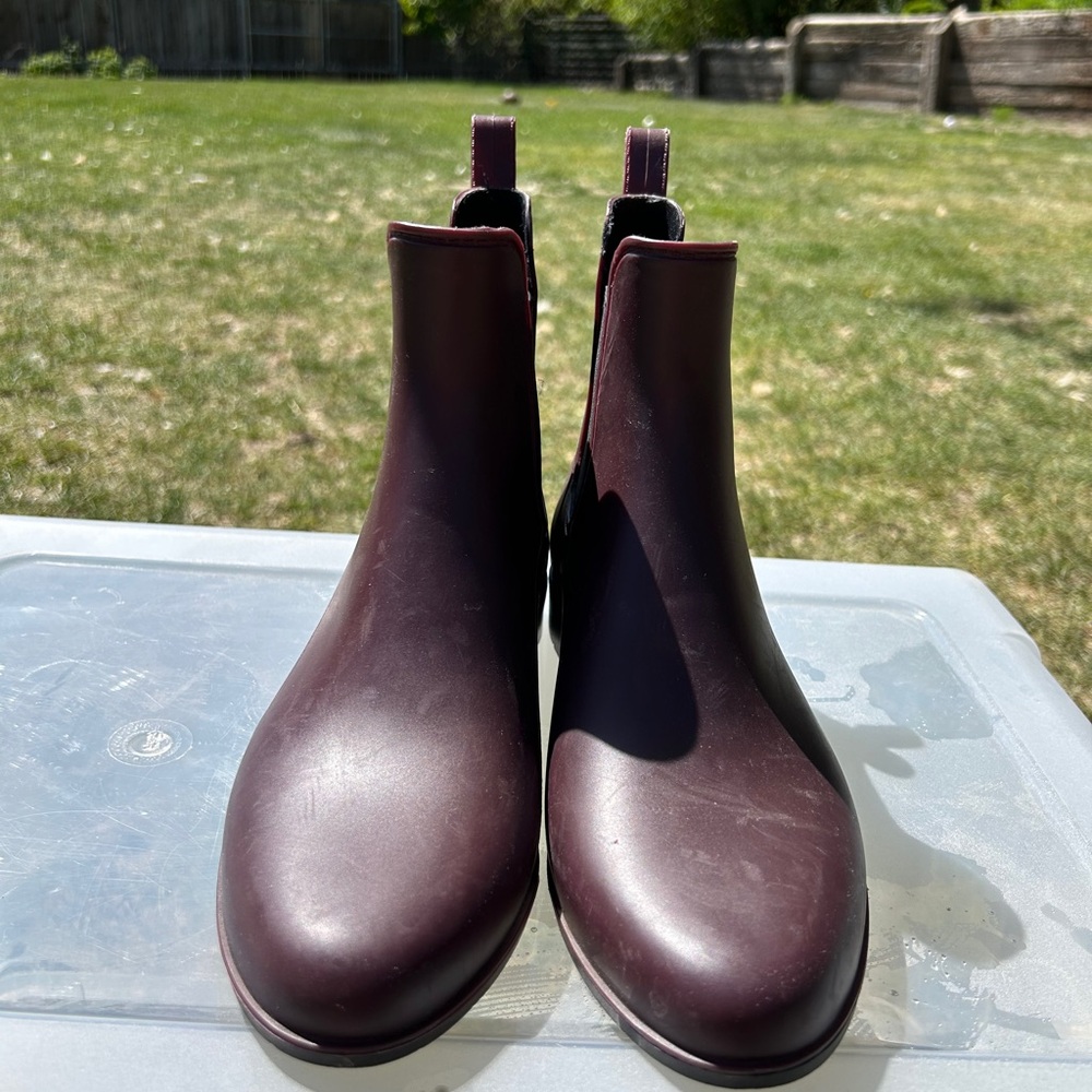 EUC Sam Edelman Rain Boots Ankle Royal Purple Heeled (9) - Picture 4 of 7